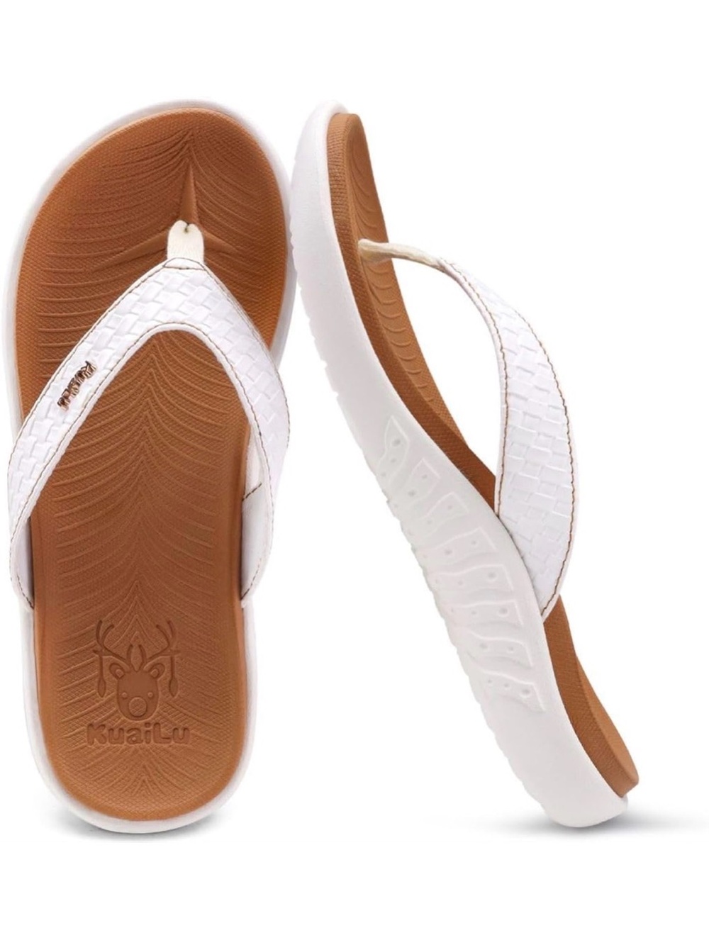 KuaiLu Comfortable Flip Flops for Women with Arch Support Size 7